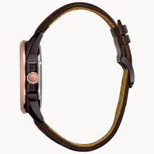 Load image into Gallery viewer, BULOVA Mens  BUL Two-Tone Stainless Steel Case, Brown Leather Strap, Brown  Dial, WR 0100M 98A165 - Moments Watches &amp; Jewelry
