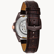 Load image into Gallery viewer, BULOVA Mens  BUL Two-Tone Stainless Steel Case, Brown Leather Strap, Brown  Dial, WR 0100M 98A165 - Moments Watches &amp; Jewelry
