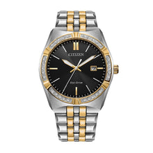 Load image into Gallery viewer, CITIZEN Mens ECO ECO Two-Tone Stainless Steel Case, Two-Tone Stainless Steel Bracelet, Black  Dial, WR 0100M BM7644-51E
