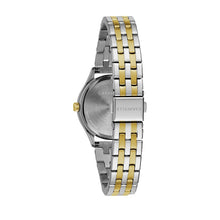 Load image into Gallery viewer, BULOVA Ladies  Caravelle Two-Tone Stainless Steel Case, Two-Tone Stainless Steel Bracelet, Silver-White  Dial, WR 0030M 45M112 - Moments Watches &amp; Jewelry
