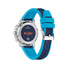 Charger l'image dans la galerie, BULOVA Mens  BULMIA Silver-Tone Stainless Steel Case, Two-Tone Leather and Silicone Strap, Blue  Dial, WR 0100M 96B460 - Moments Watches &amp; Jewelry
