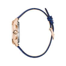 Charger l'image dans la galerie, BULOVA Ladies  BUL Rose Gold-Tone Stainless Steel Case, Navy Leather Strap, White Mother of Pearl  Dial, WR 0030M 97L180 - Moments Watches &amp; Jewelry
