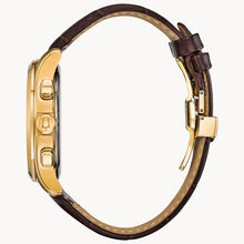Charger l'image dans la galerie, BULOVA Mens  BUL Gold-Tone Stainless Steel Case, Brown Leather Strap, Silver-White  Dial, WR 0030M 97B169 - Moments Watches &amp; Jewelry
