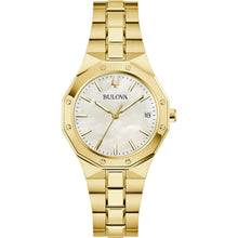 Charger l'image dans la galerie, BULOVA Ladies  BUL Gold-Tone Stainless Steel Case, Gold-Tone Stainless Steel Bracelet, White  Dial, WR 0100M 97M119 - Moments Watches &amp; Jewelry
