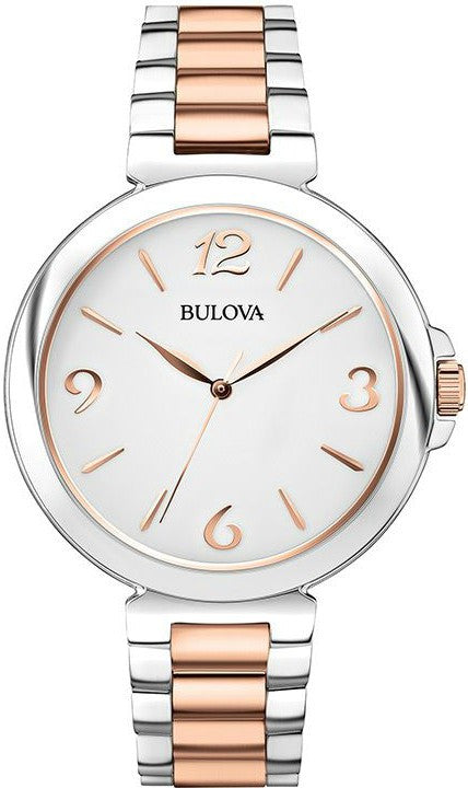 Bulova Women's White Dial Two-Tone Watch 98L195