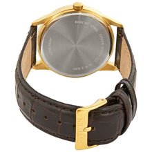 Load image into Gallery viewer, CITIZEN Mens QTZ QTZ Gold-Tone Stainless Steel Case, Brown Leather Strap, Black  Dial, WR 0050M BI5002-06E
