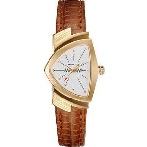 HAMILTON VENTURA SM QTZ YL PVD BN LTH H24101511