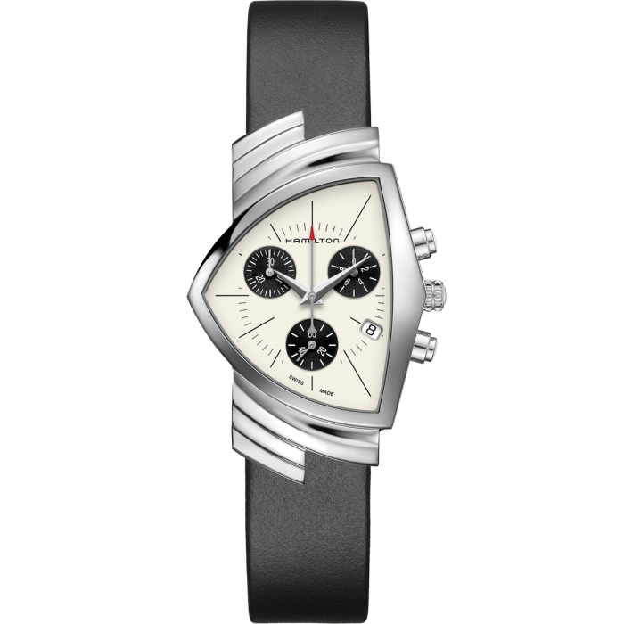 HAMILTON VENTURA CHR QTZ PVD SV BK H24432751