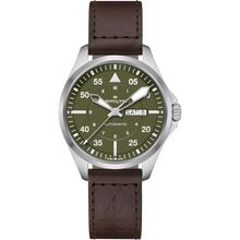 Charger l&#39;image dans la galerie, HAMILTON - KHAKI AVIATION PILOT DAY DATE AUTO H64635560
