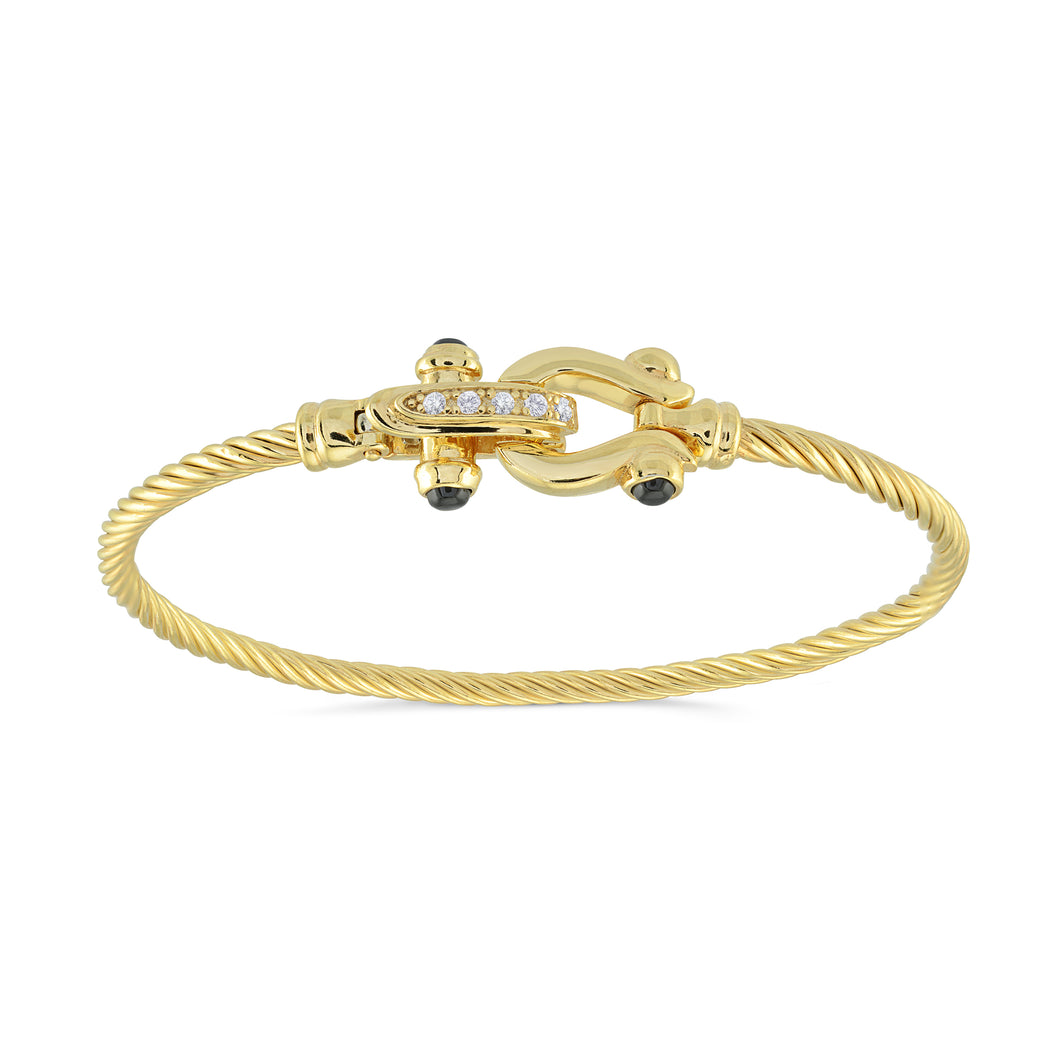 MISS MIMI 925 bracelet en argent sterling câble torsadé avec boucle équestre 07-082770-02