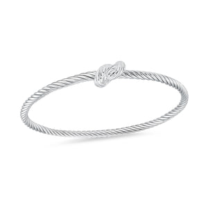 MISS MIMI  925 Sterling Silver Love knot twist cable bangle 07-082771-01