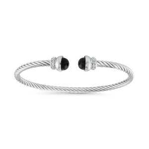 MISS MIMI  925 Sterling Silver Color twist cable bangle 07-083486-01