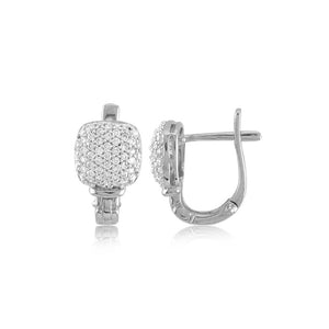MISS MIMI  925 Sterling Silver Pave dome earring  13-023150-01