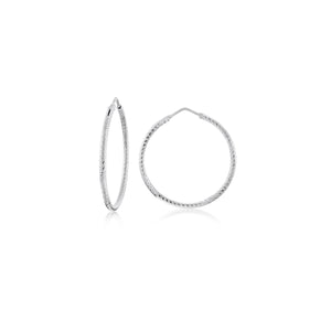 MISS MIMI  925 Sterling Silver Diamond cut hoop Earrings  13-092446-01