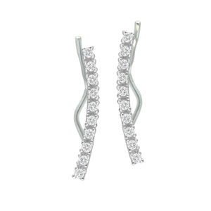 MISS MIMI  925 Sterling Silver Climber Bar Earrings  13-142642-01