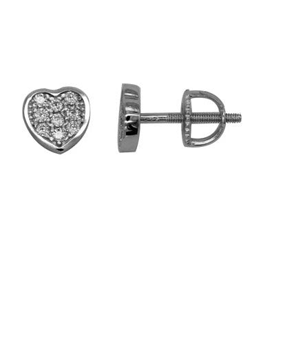 MISS MIMI  925 Sterling Silver Heart Stud Earrings  13-142820-01
