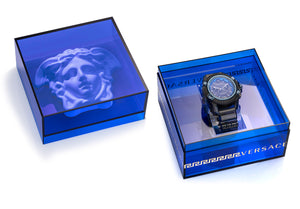 Versace Men's Icon Active Chronograph Black Silicone Strap Watch