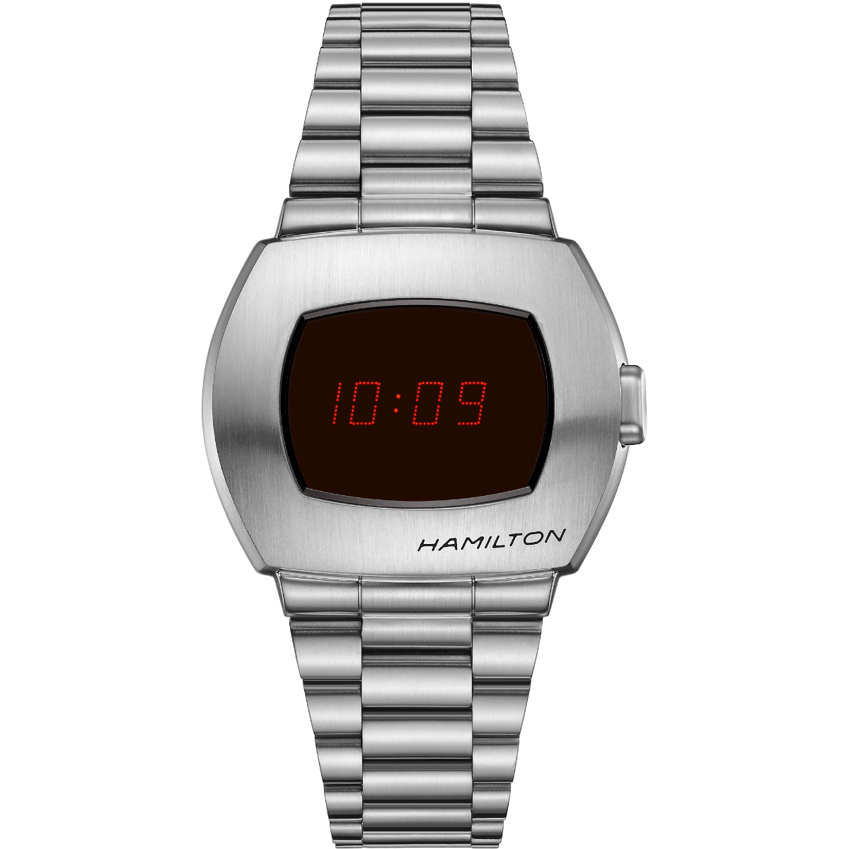 Digital top silver watch