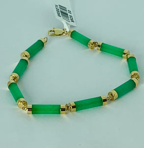 Bracelet en jade en or jaune 14 carats