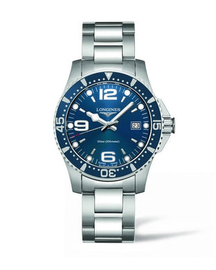 LONGINES HYDROCONQUEST 41MM BLUE DIAL DIVING WATCH L37424966 - Moments Watches & Jewelry
